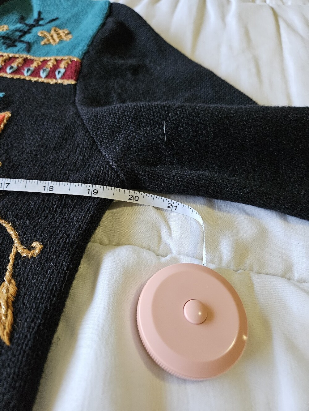 Vintage Carole Little Embroidered Knitwear Zip Cardigan - Size L - Picture 10 of 12